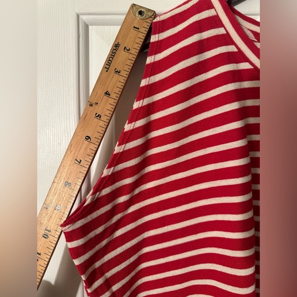 WE THE FREE Small Red Ivory Muscle Madness Tee Italian Gondola Driver Oversized - Picture 9 of 13